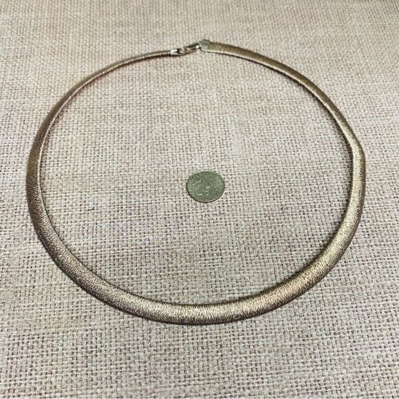 Milor Sterling Silver Rose Gold Wire Wrapped Omega Necklace - Picture 1 of 2